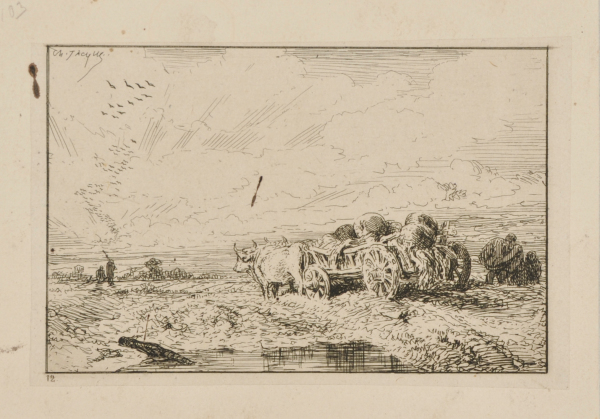 LANDSCAPE: WAGON HARNESSED TO OXEN