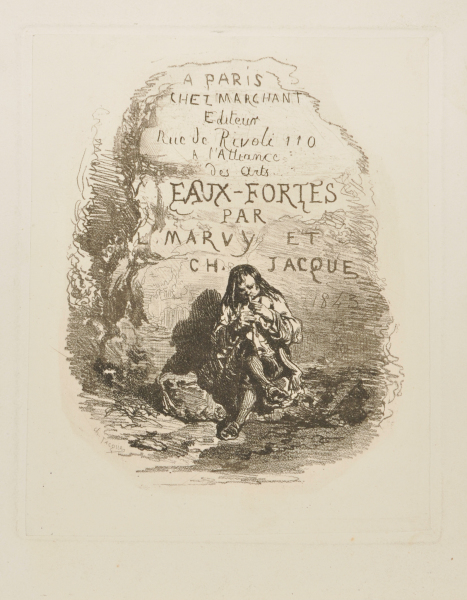 TITLE PLATE FROM THE SERIES "EAUX-FORTES PAR L. MARVY ET CH. JACQUE"
