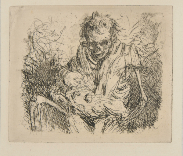 DEATH CRADLING A CHILD