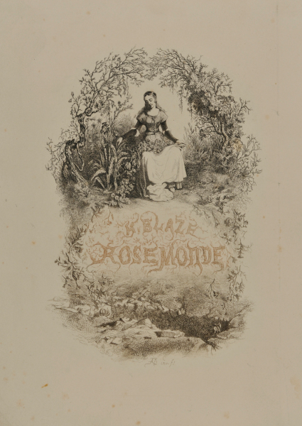FRONTISPIECE FROM THE BOOK "HENRI BLAZE, ROSEMONDE (PARIS: L. CURMER, 1841)"