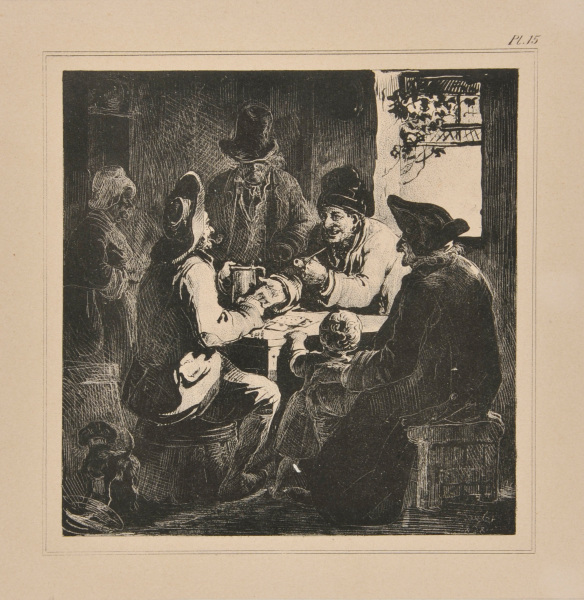 OLD MEN PLAYING CARDS AT A BAR