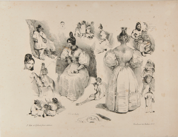 SHEET OF SKETCHES: FOURTEEN DIVERSE SCENES