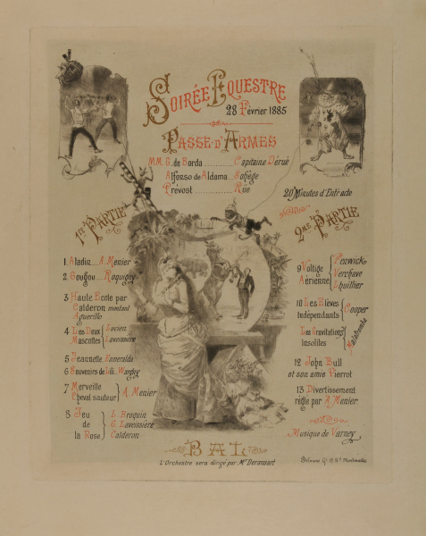 Announcement for a "Soirée Equestre"