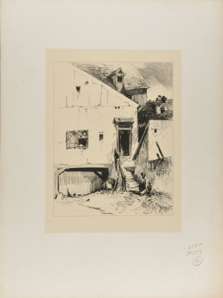 PEASANT HOUSES WITH STEPS ON THE RIGHT