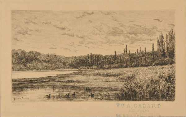 Landscape with Ducks on a Pond