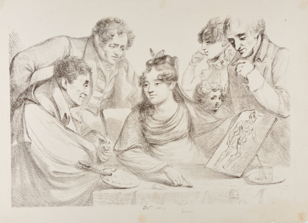 WOMAN HOLDING A SKETCH