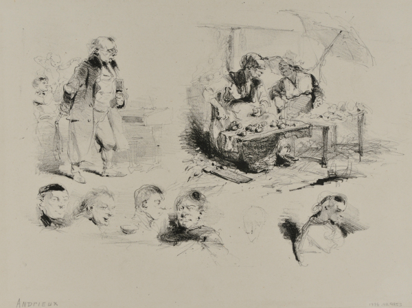 SKETCHES: SCHOOLMASTER, FRUIT VENDOR, PORTRAIT HEADS