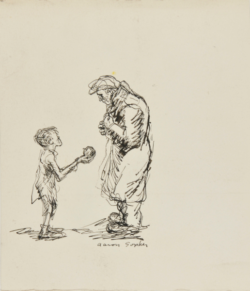 BOY GIVING AN APPLE TO A MAN (RECTO); PORTRAIT (VERSO)