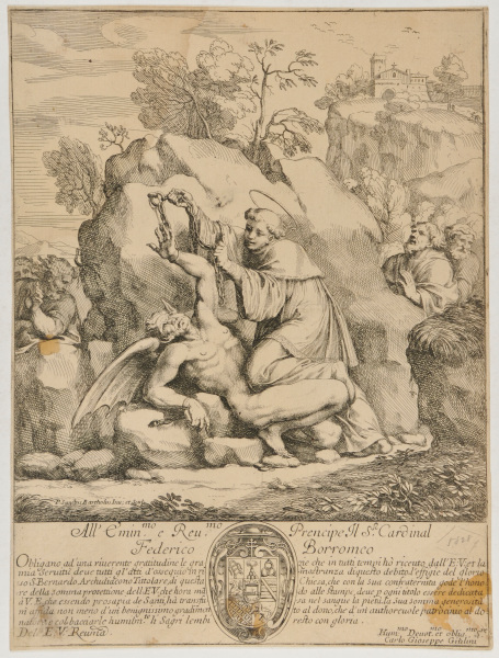 ST. BERNARD CHAINING THE DEVIL TO A ROCK