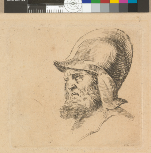 RECUEIL DE QUARANTE GRIFFONEMENTS ET EPREUVES D'EAU-FORTE PAR DELLA BELLA (OLD SOLDIER WITH HELMET)