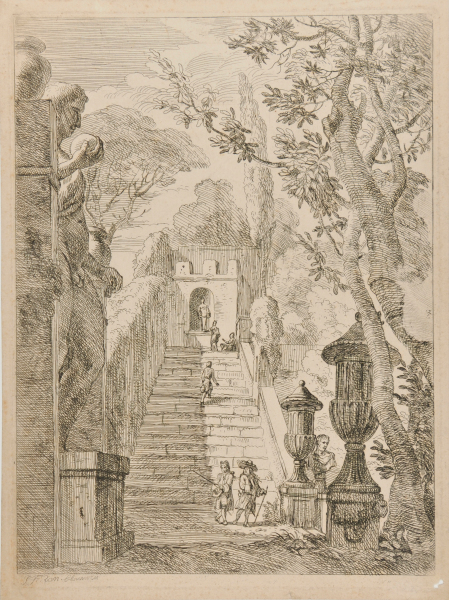 THE FOUNTAIN AT THE TOP OF THE STEPS