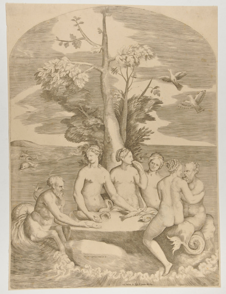 Four Nymphs and Two Seagods