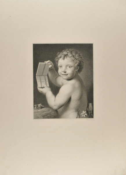 Cupid Holding up a Puzzle