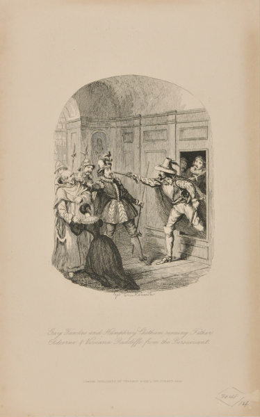 GUY FAWKES AND HUMPHREY CHATHAM RESCUING FATHER OLDCORNE AND VIVIANA RADCLIFFE