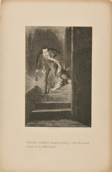 Lawrence Nightgall Dragging Cicely down the Secret Stairs in the Salt Tower