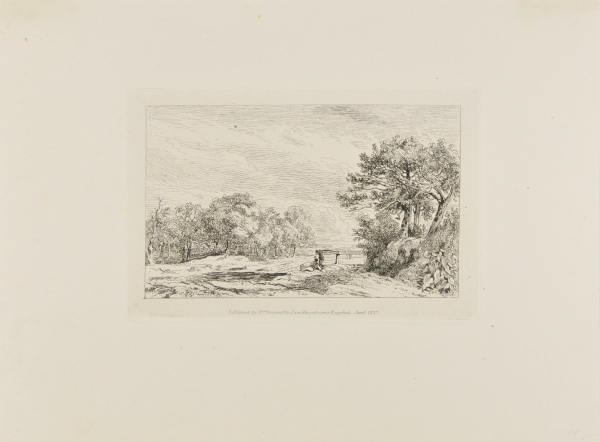 LANDSCAPE WITH TWO MEN RESTING BY A ROAD, TWO FIGURES IN THE DISTANCE