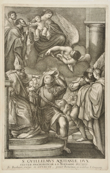 S. Gvillelmvs Aquitaniae Dvx./Vestem Anachoreticam A. D. Bernardo Svscipit