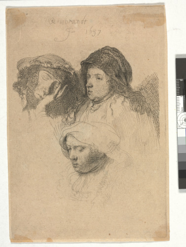THE HEADS OF THREE WOMEN, ONE ASLEEP