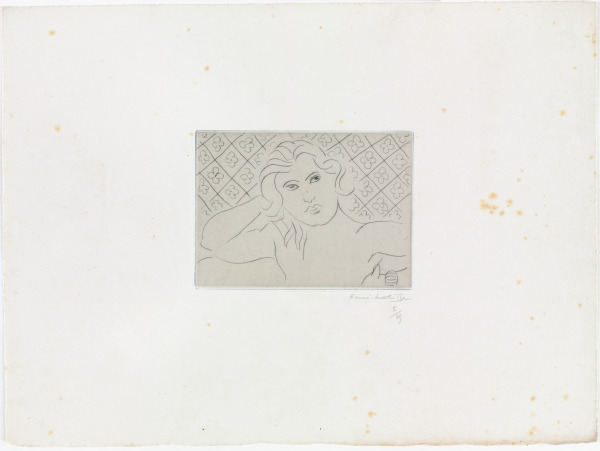 TORSO, FLOWERED BACKGROUND