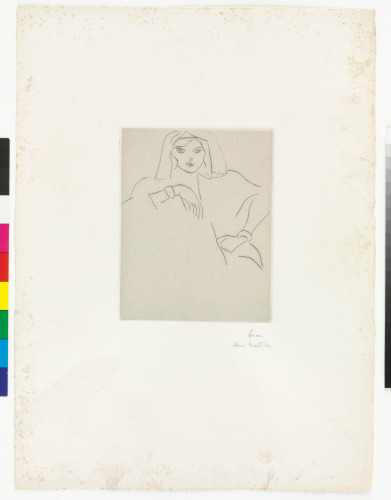 YOUNG WOMAN LEANING, VEILED HEAD