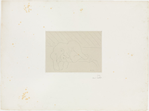 INVERTED NUDE, HOLDING ANKLE