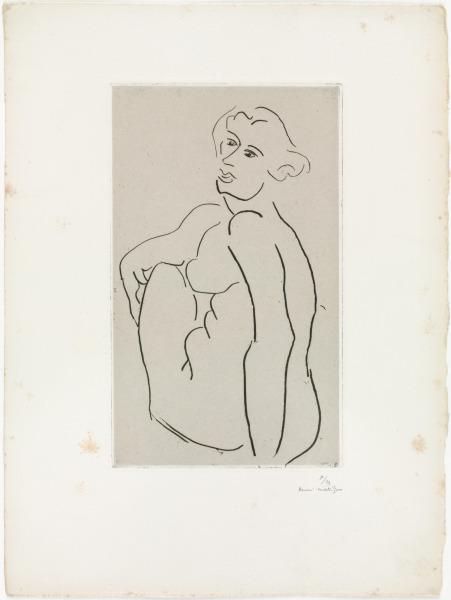 SEATED NUDE, THREE-QUARTER VIEW OF BACK