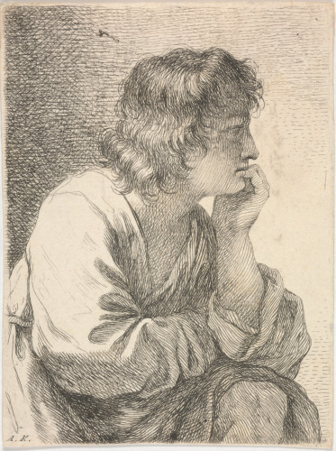 Young Man Leaning on His Hand