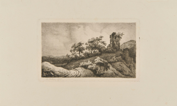 STORMY LANDSCAPE WITH A RUINED TOWER