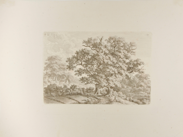 LANDSCAPE WITH COWHERD LYING UNDER OAKS