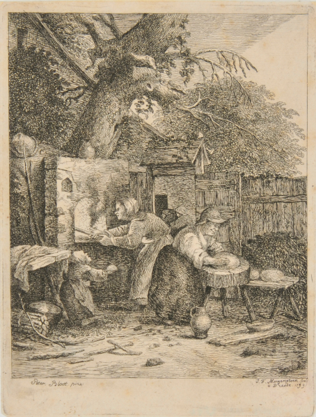 TWO WOMEN BAKING BREAD