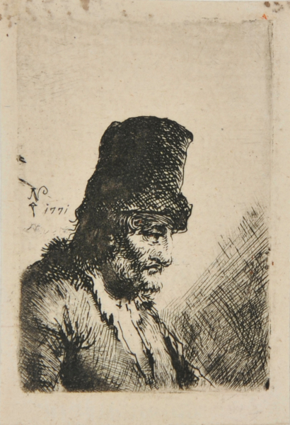 HEAD OF A PEASANT WEARING A TALL CAP