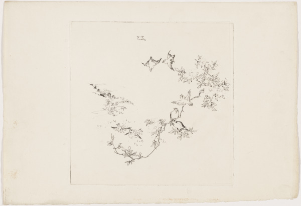 LANDSCAPE WITH MAN COMING OVER A HILL TO A POND