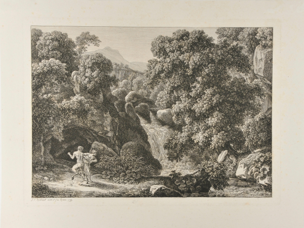 CLASSICAL LANDSCAPE WITH SATYR AND NYMPH