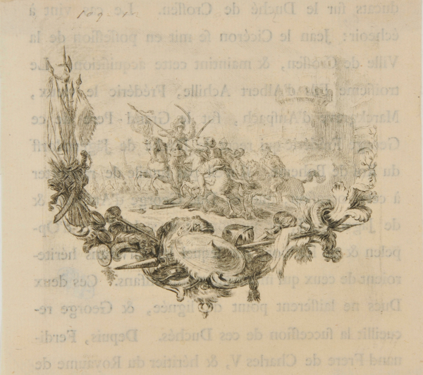 VIGNETTE WITH SOLDIERS ON HORSEBACK, FIGHTING