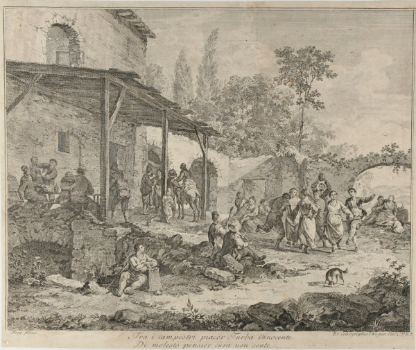 LANDSCAPE WITH PEASANTS DANCING