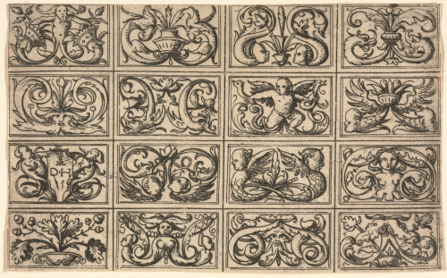 SIXTEEN ORNAMENTAL PANELS