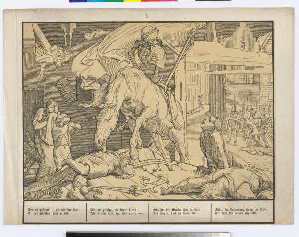 DEATH ON HORSEBACK STANDING OVER DEAD BODIES