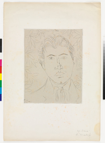 HEAD OF A MAN, FLOWERED BACKGROUND