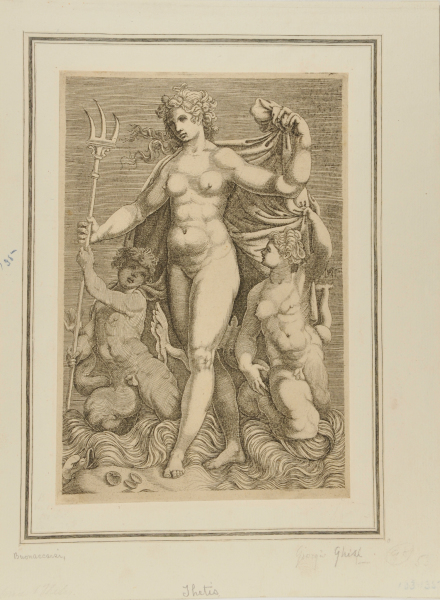 THETIS STANDING BETWEEN TWO TRITONS