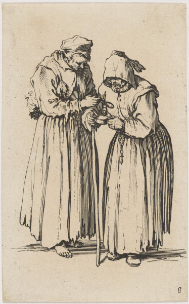 THE TWO BEGGAR WOMEN STANDING