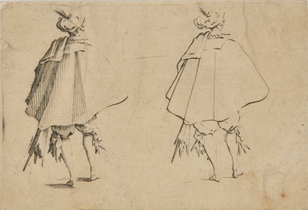 THE GENTLEMAN WITH A LARGE MANTLE, VIEWED FROM BEHIND