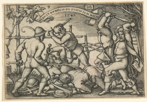 THE BRAWL - SIX PEASANTS FIGHTING WITH SWORDS