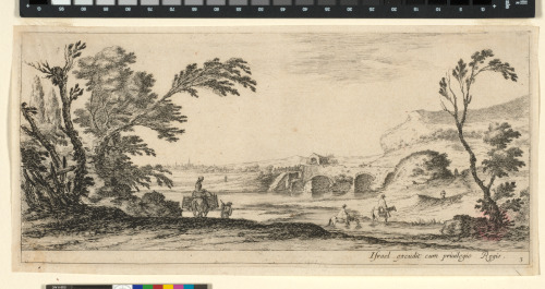 TRAVELERS CROSSING STREAM ON HORSEBACK