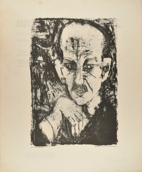 PORTRAIT OF CARL STERNHEIM (KOPF STERNHEIM) (RECTO); MAN TALKING ON TELEPHONE (VERSO)