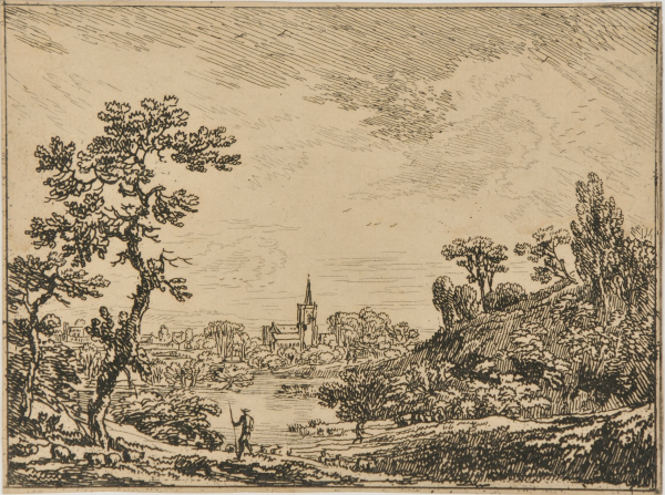 LANDSCAPE WITH CHURCH IN DISTANCE