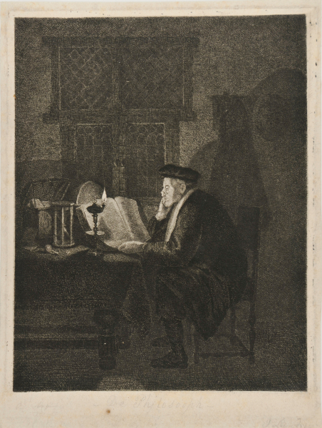 THE PHILOSOPHER READING BY CANDLELIGHT