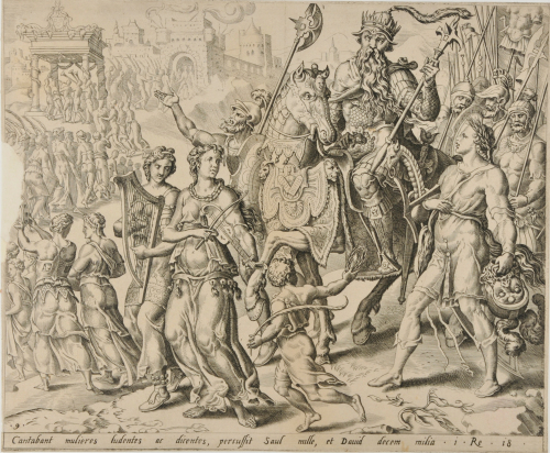 SINGING AND DANCING WOMEN MEETING SAUL AND DAVID AFTER THE VICTORY