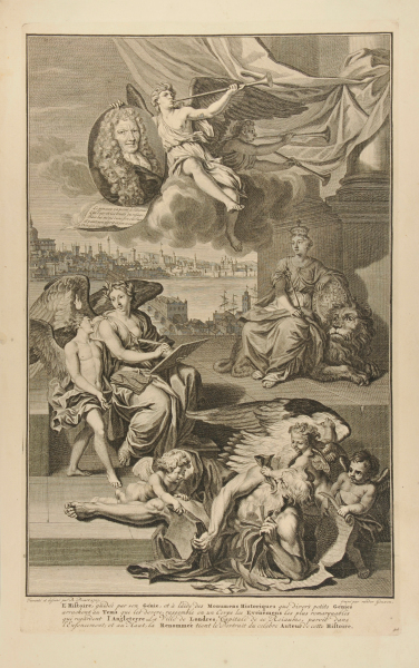 HISTORY, GUIDED BY GENIUS AND OTHER ALLEGORICAL SUBJECTS, INCLUDING RENOWN, HOLDING PORTRAIT OF THE AUTHOR OF THIS HISTORY