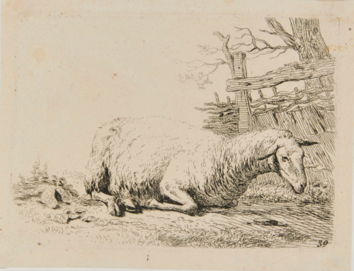 THE SHEEP BY THE STRAW FENCE