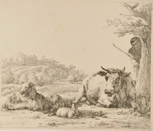 THE SHEPHERD BEHIND THE TREE